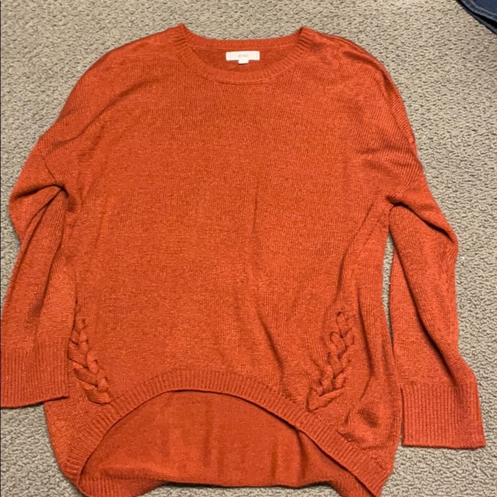 Burnt orange sweater from Dry Goods